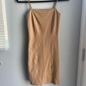 (MUST SELL BY 5/10!) Forever 21 Tan Mini Dress w/ Slight Knee Split